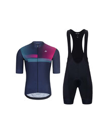 HOLOKOLO Cycling short sleeve jersey and shorts - SPECTRO - black/blue